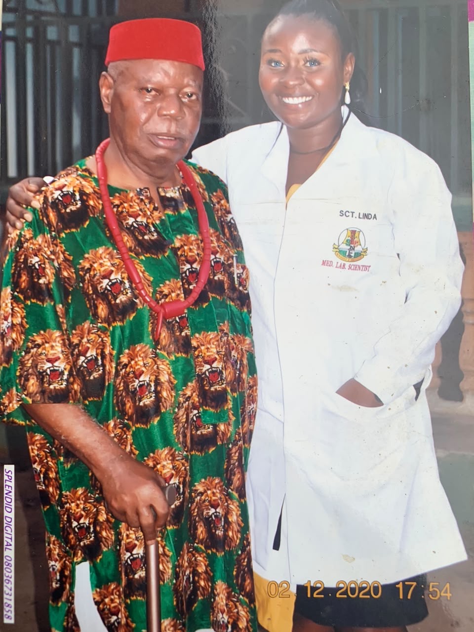 Dad with Ugonna at her Induction